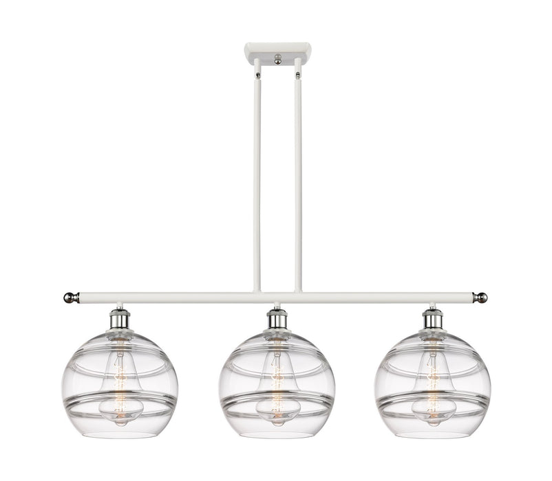 Innovations 516-3I-WPC-G556-10CL Three Light Island Pendant, White Polished Chrome