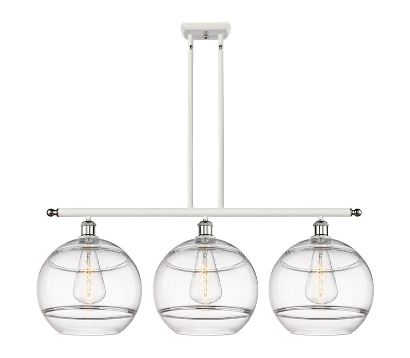 Innovations 516-3I-WPC-G556-12CL Three Light Island Pendant, White Polished Chrome