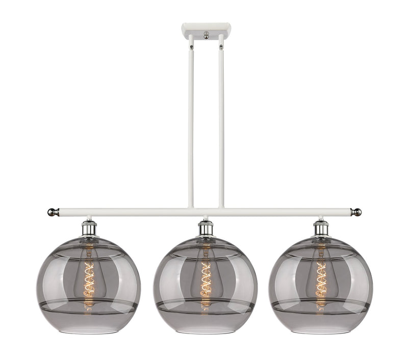 Innovations 516-3I-WPC-G556-12SM Three Light Island Pendant, White Polished Chrome