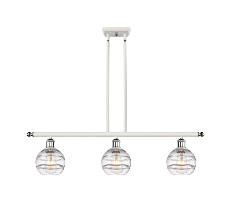 Innovations 516-3I-WPC-G556-6CL Three Light Island Pendant, White Polished Chrome