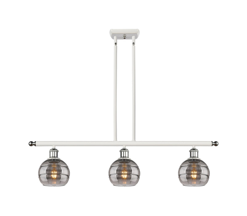 Innovations 516-3I-WPC-G556-6SM Three Light Island Pendant, White Polished Chrome