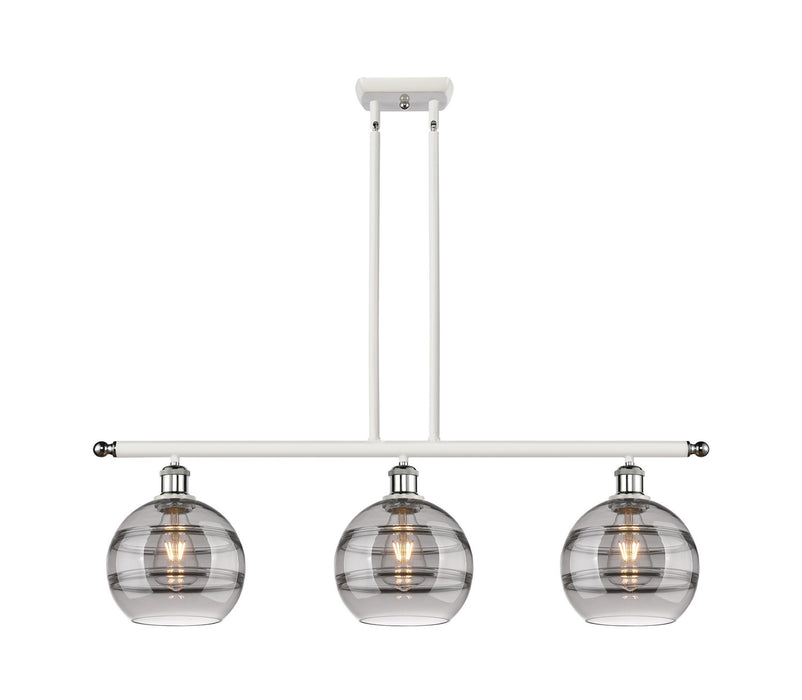 Innovations 516-3I-WPC-G556-8SM Three Light Island Pendant, White Polished Chrome