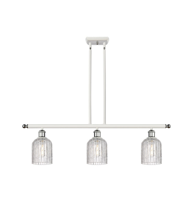 Innovations 516-3I-WPC-G559-5CL Three Light Island Pendant, White Polished Chrome