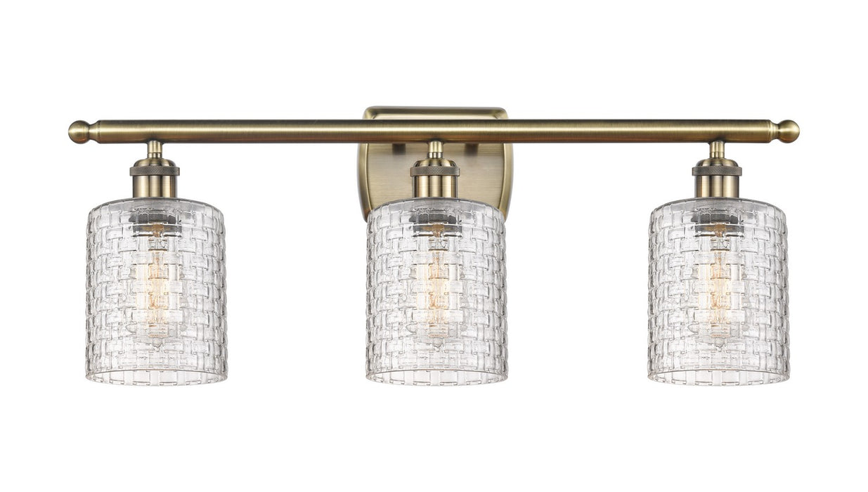 Innovations 516-3W-AB-G112C-5CL Three Light Bath Vanity, Antique Brass