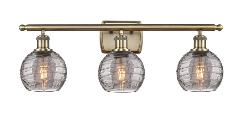 Innovations 516-3W-AB-G1213-6SM Three Light Bath Vanity, Antique Brass