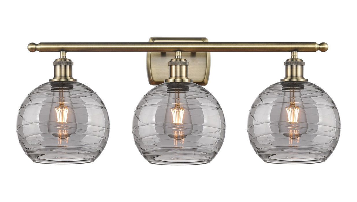 Innovations 516-3W-AB-G1213-8SM Three Light Bath Vanity, Antique Brass