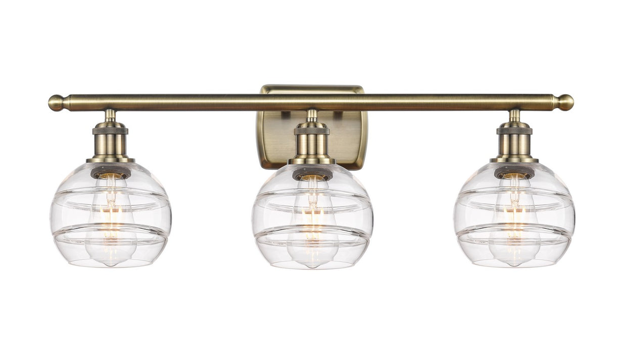 Innovations 516-3W-AB-G556-6CL Three Light Bath Vanity, Antique Brass