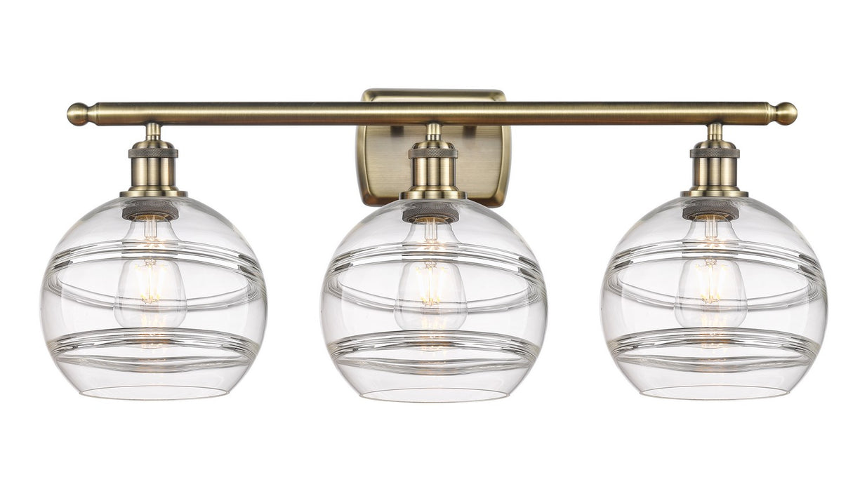 Innovations 516-3W-AB-G556-8CL Three Light Bath Vanity, Antique Brass