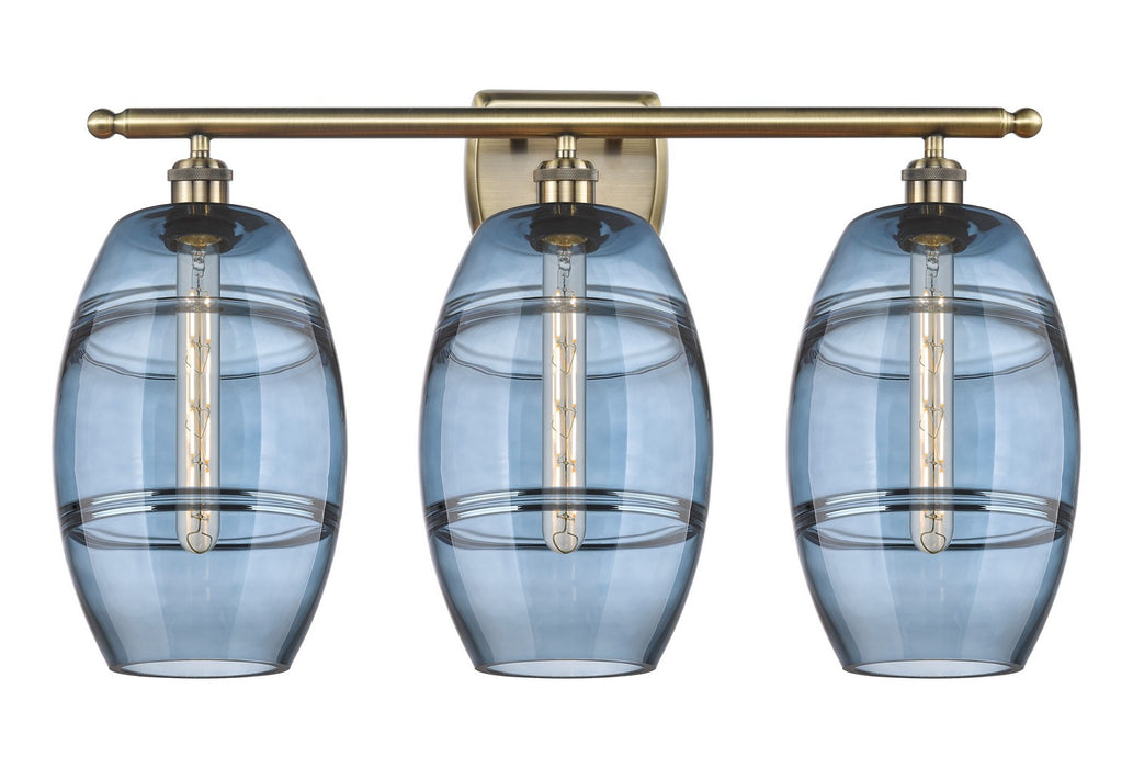 Innovations 516-3W-AB-G557-8BL Three Light Bath Vanity, Antique Brass