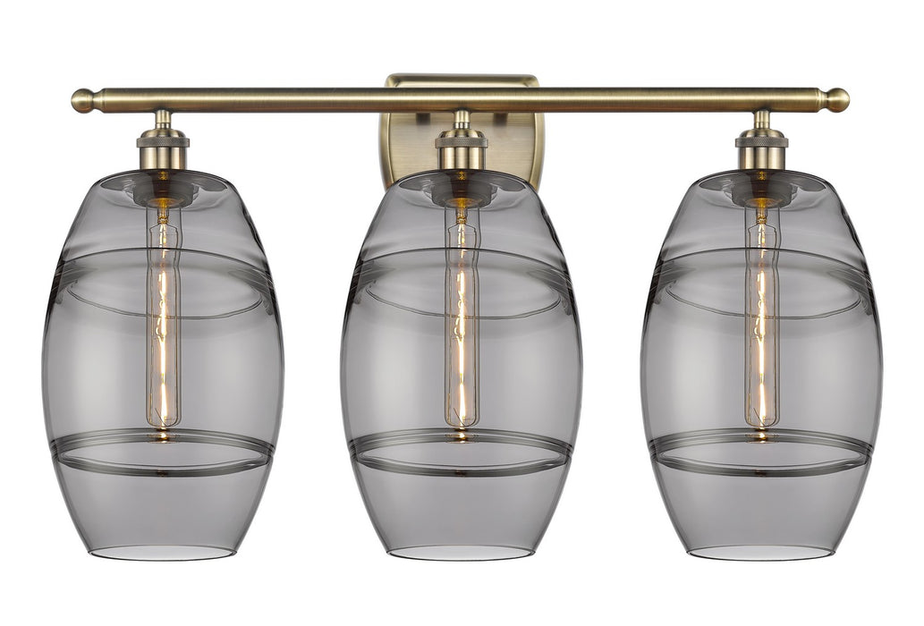 Innovations 516-3W-AB-G557-8SM Three Light Bath Vanity, Antique Brass