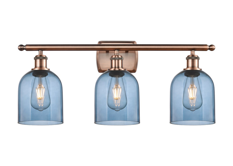 Innovations 516-3W-AC-G558-6BL Three Light Bath Vanity, Antique Copper