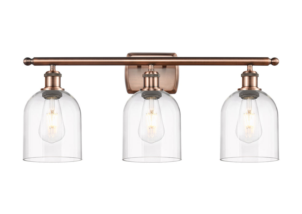 Innovations 516-3W-AC-G558-6CL Three Light Bath Vanity, Antique Copper