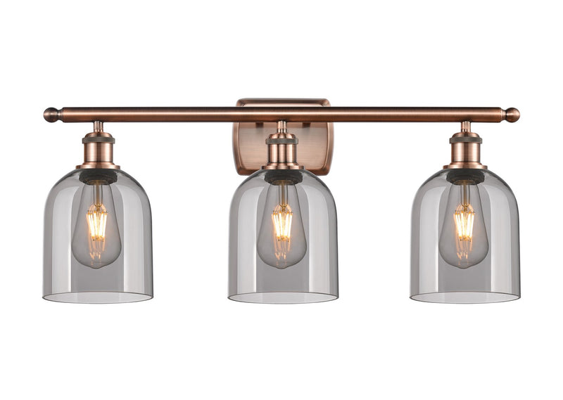 Innovations 516-3W-AC-G558-6SM Three Light Bath Vanity, Antique Copper