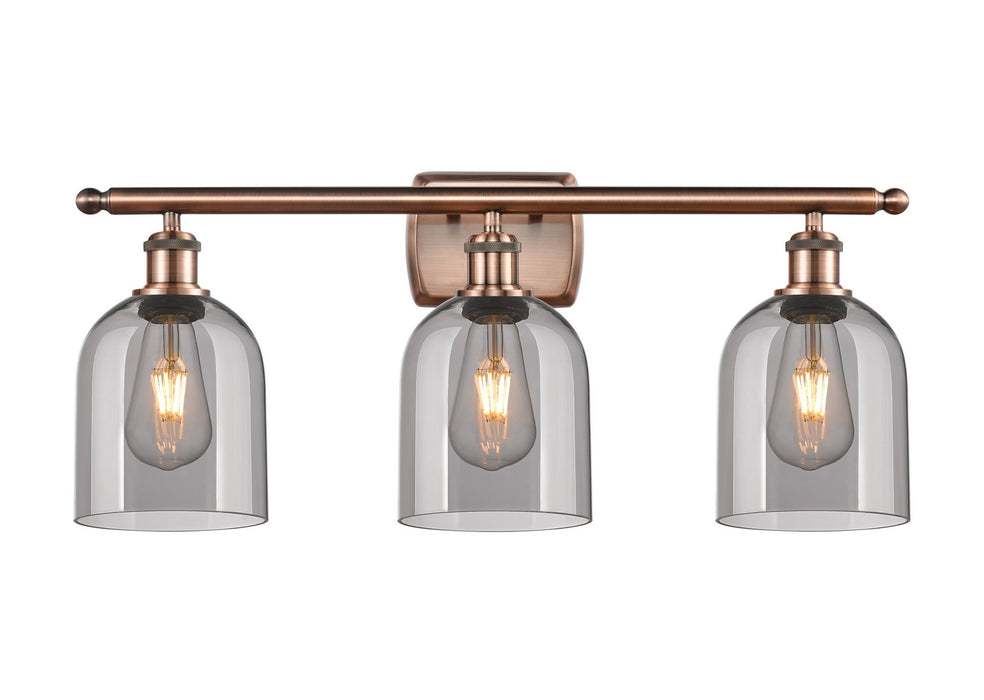 Innovations 516-3W-AC-G558-6SM Three Light Bath Vanity, Antique Copper