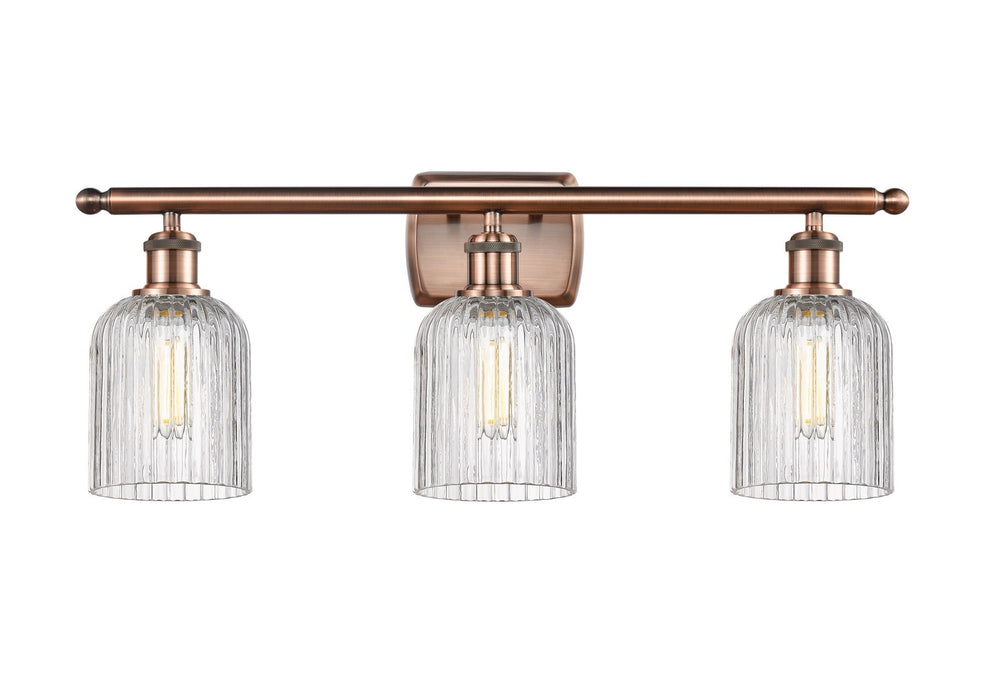 Innovations 516-3W-AC-G559-5CL Three Light Bath Vanity, Antique Copper