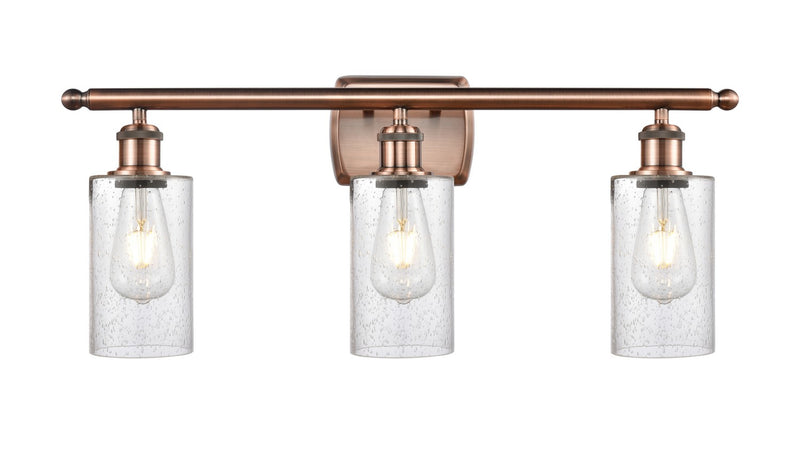 Innovations 516-3W-AC-G804 Three Light Bath Vanity, Antique Copper