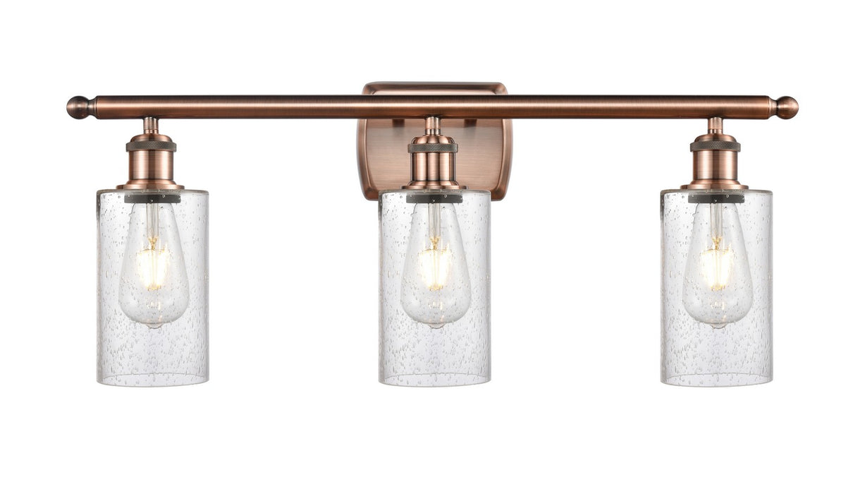 Innovations 516-3W-AC-G804 Three Light Bath Vanity, Antique Copper