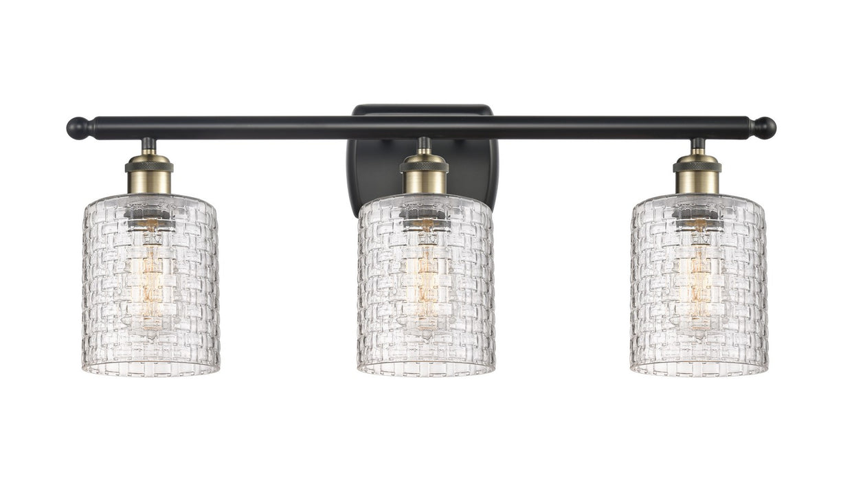 Innovations 516-3W-BAB-G112C-5CL Three Light Bath Vanity, Black Antique Brass