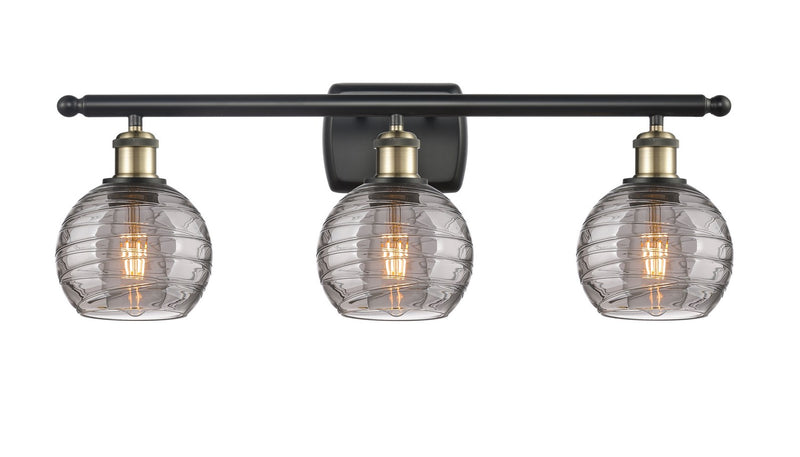 Innovations 516-3W-BAB-G1213-6SM Three Light Bath Vanity, Black Antique Brass