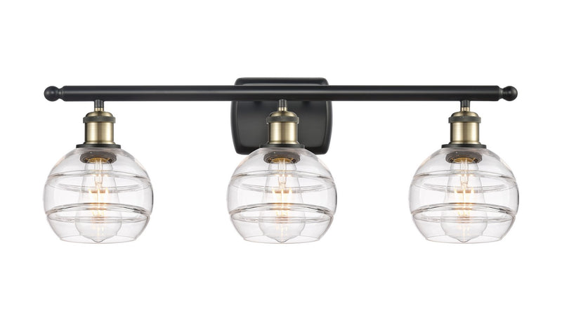 Innovations 516-3W-BAB-G556-6CL Three Light Bath Vanity, Black Antique Brass