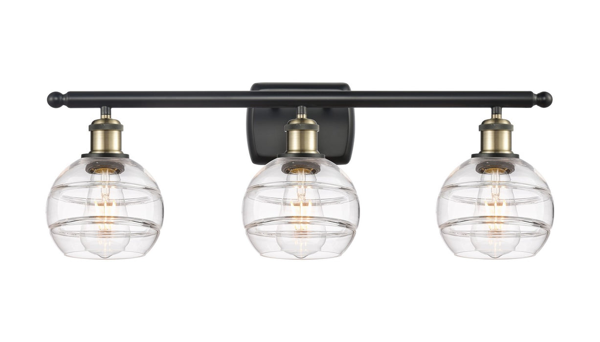 Innovations 516-3W-BAB-G556-6CL Three Light Bath Vanity, Black Antique Brass