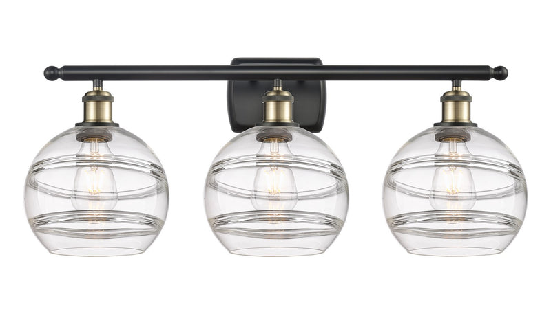 Innovations 516-3W-BAB-G556-8CL Three Light Bath Vanity, Black Antique Brass