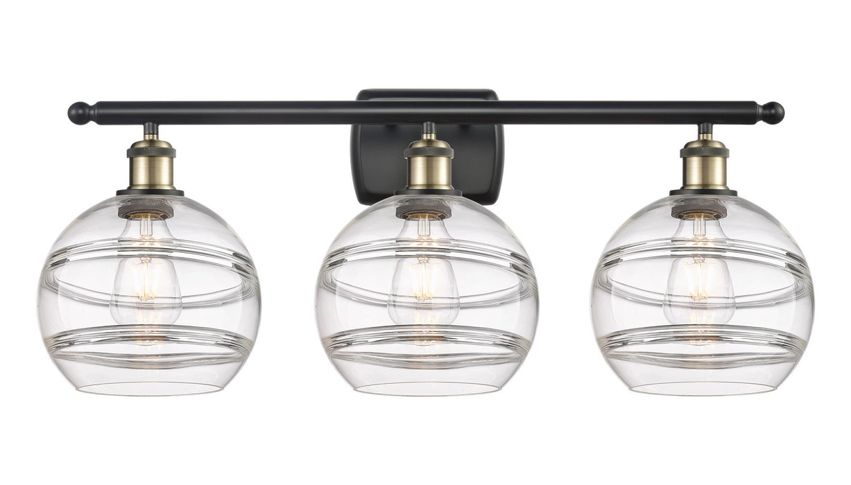 Innovations 516-3W-BAB-G556-8CL Three Light Bath Vanity, Black Antique Brass