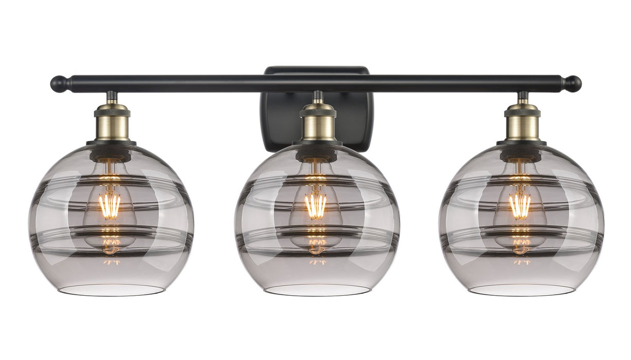 Innovations 516-3W-BAB-G556-8SM Three Light Bath Vanity, Black Antique Brass