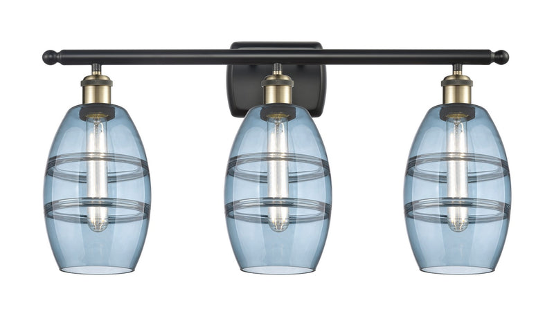 Innovations 516-3W-BAB-G557-6BL Three Light Bath Vanity, Black Antique Brass