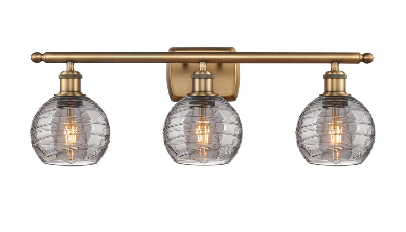 Innovations 516-3W-BB-G1213-6SM Three Light Bath Vanity, Brushed Brass