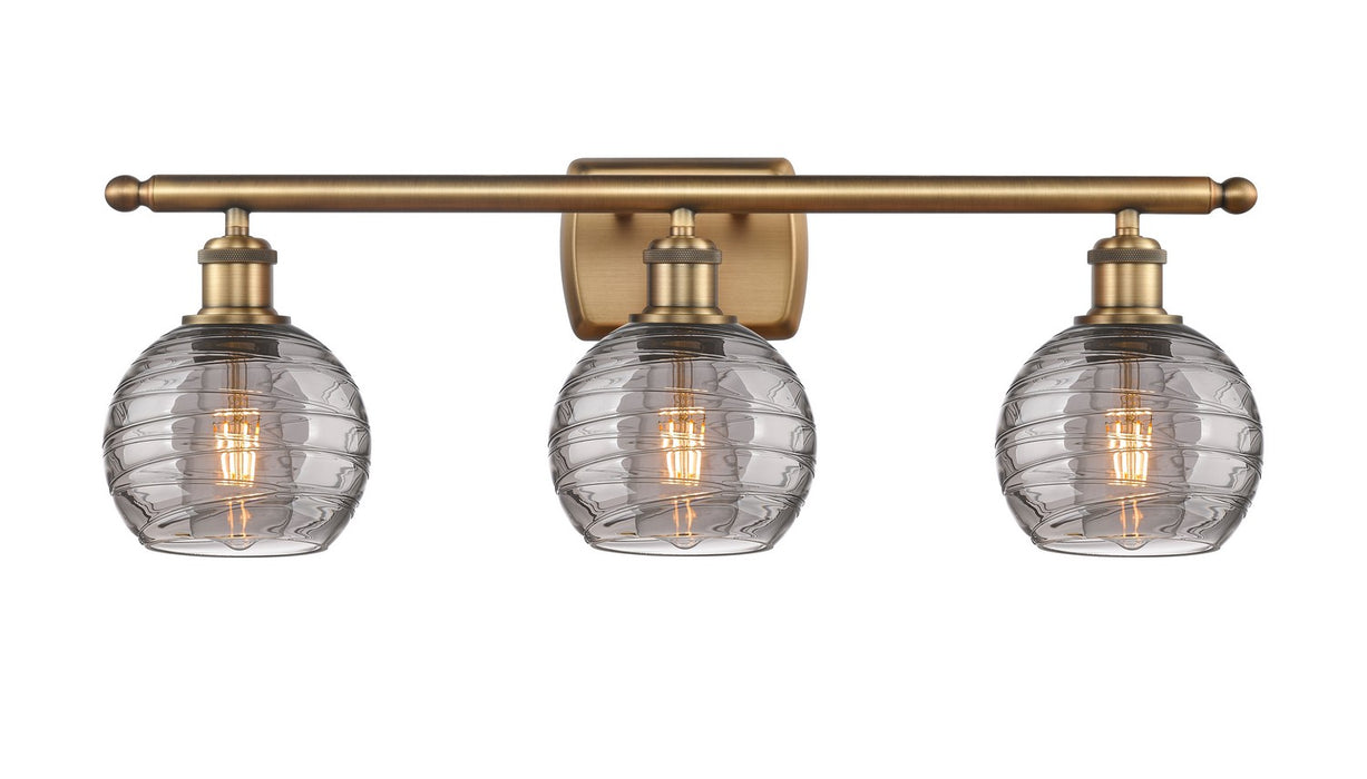 Innovations 516-3W-BB-G1213-6SM Three Light Bath Vanity, Brushed Brass