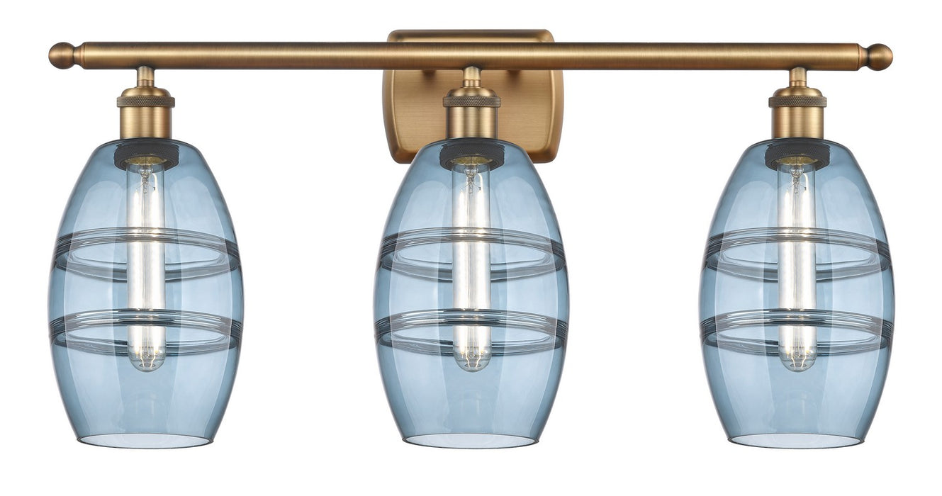 Innovations 516-3W-BB-G557-6BL Three Light Bath Vanity, Brushed Brass