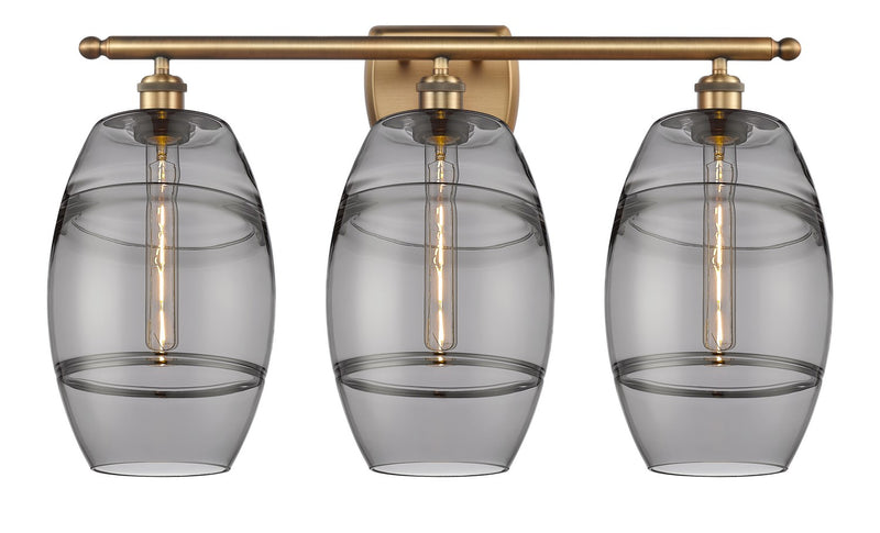 Innovations 516-3W-BB-G557-8SM Three Light Bath Vanity, Brushed Brass