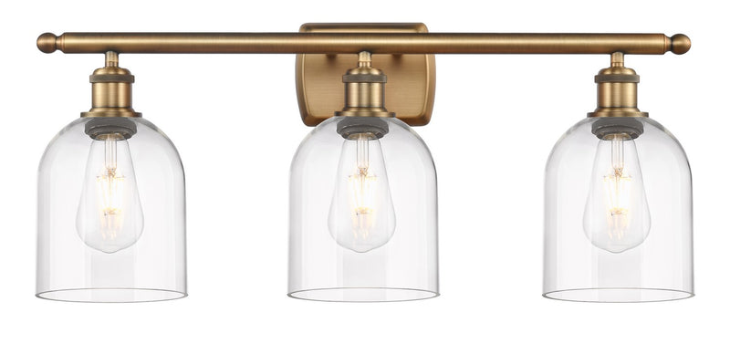 Innovations 516-3W-BB-G558-6CL Three Light Bath Vanity, Brushed Brass