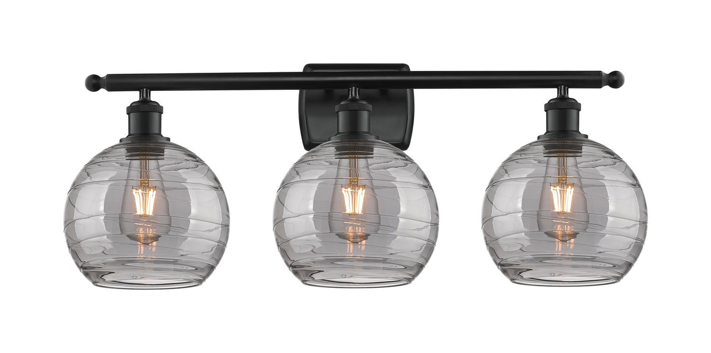 Innovations 516-3W-BK-G1213-8SM Three Light Bath Vanity, Matte Black