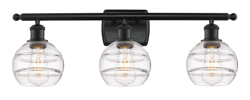Innovations 516-3W-BK-G556-6CL Three Light Bath Vanity, Matte Black