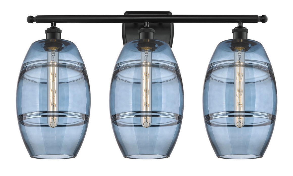 Innovations 516-3W-BK-G557-8BL Three Light Bath Vanity, Matte Black