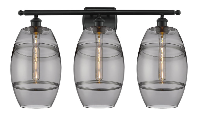 Innovations 516-3W-BK-G557-8SM Three Light Bath Vanity, Matte Black