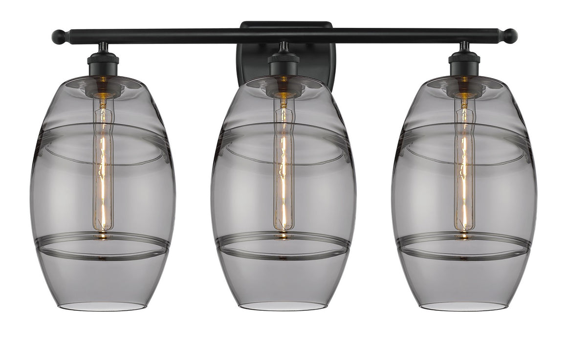 Innovations 516-3W-BK-G557-8SM Three Light Bath Vanity, Matte Black