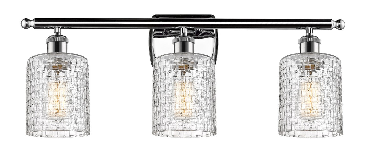 Innovations 516-3W-PC-G112C-5CL Three Light Bath Vanity, Polished Chrome