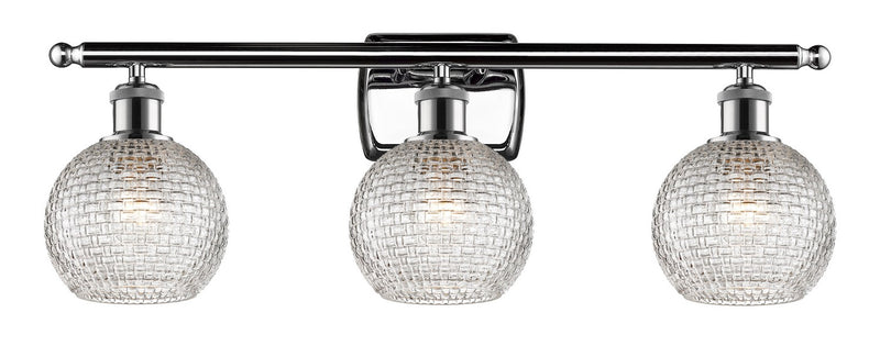 Innovations 516-3W-PC-G122C-6CL Three Light Bath Vanity, Polished Chrome