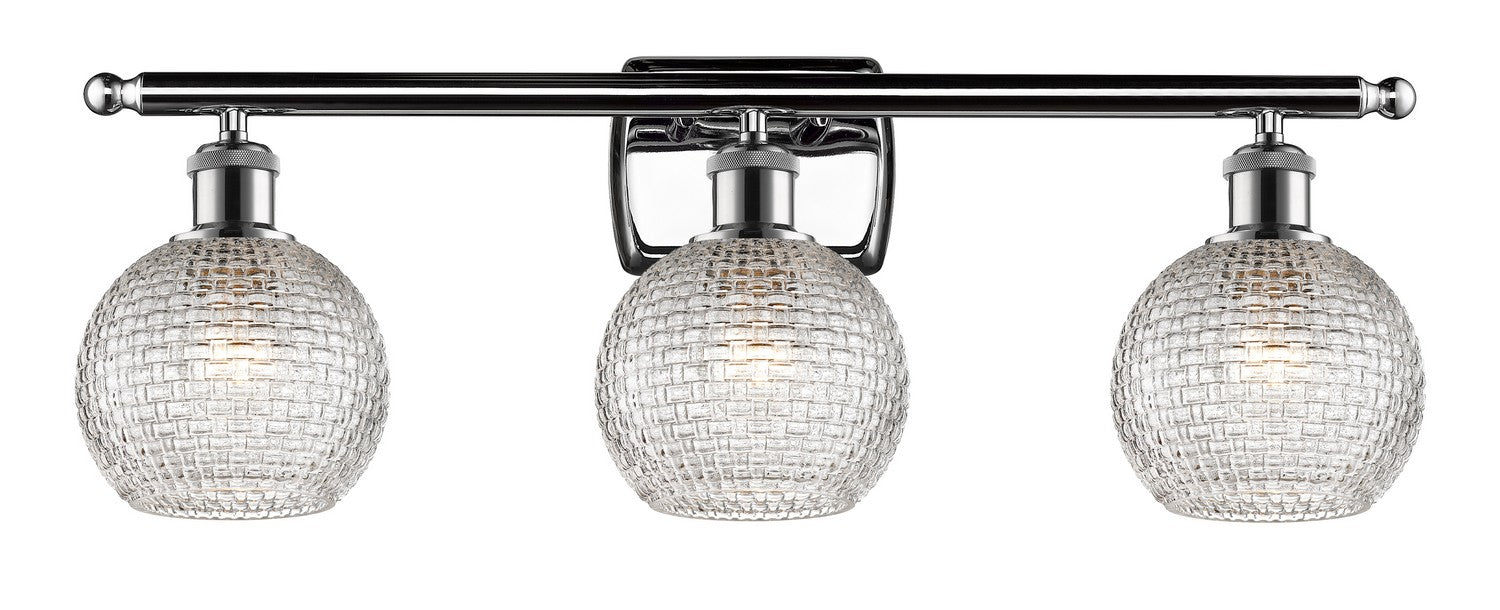 Innovations 516-3W-PC-G122C-6CL Three Light Bath Vanity, Polished Chrome