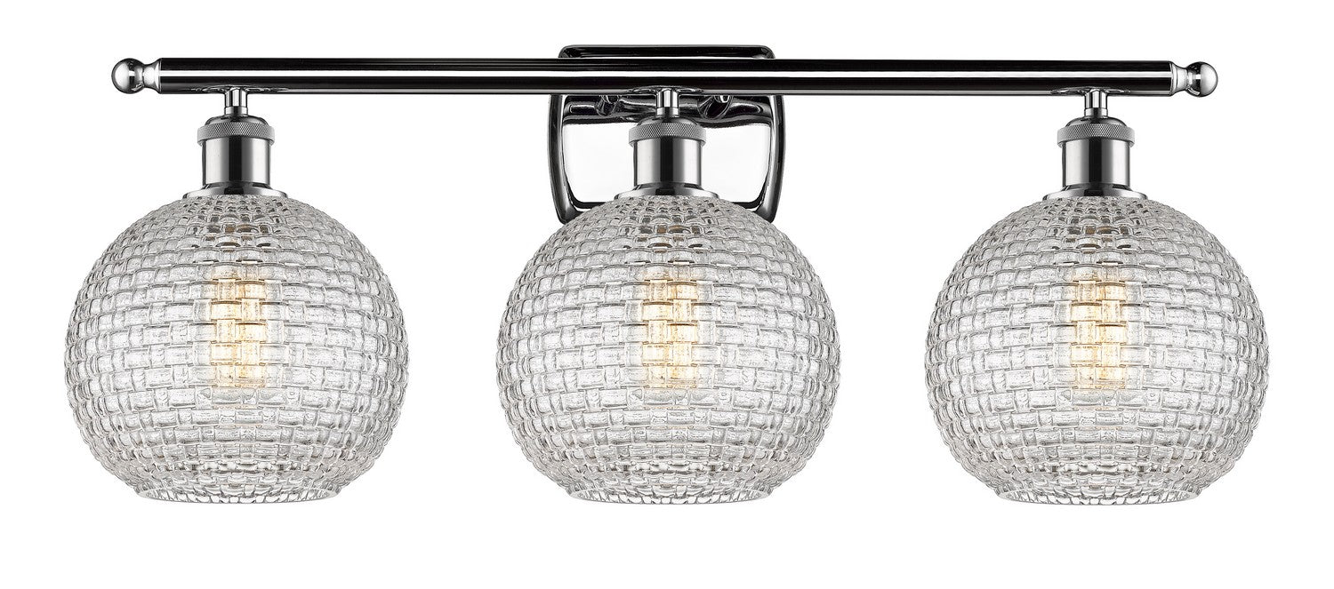 Innovations 516-3W-PC-G122C-8CL Three Light Bath Vanity, Polished Chrome