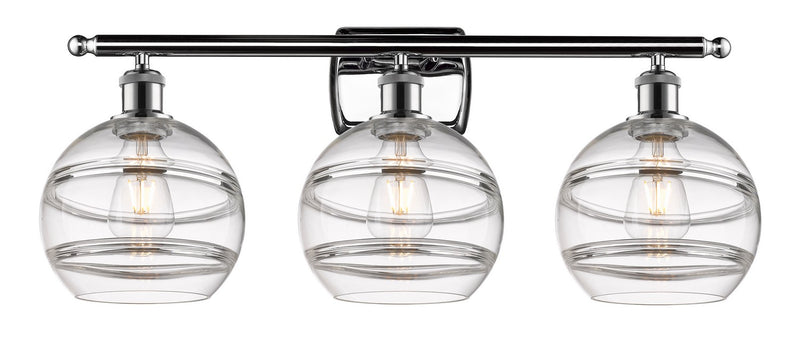 Innovations 516-3W-PC-G556-8CL Three Light Bath Vanity, Polished Chrome
