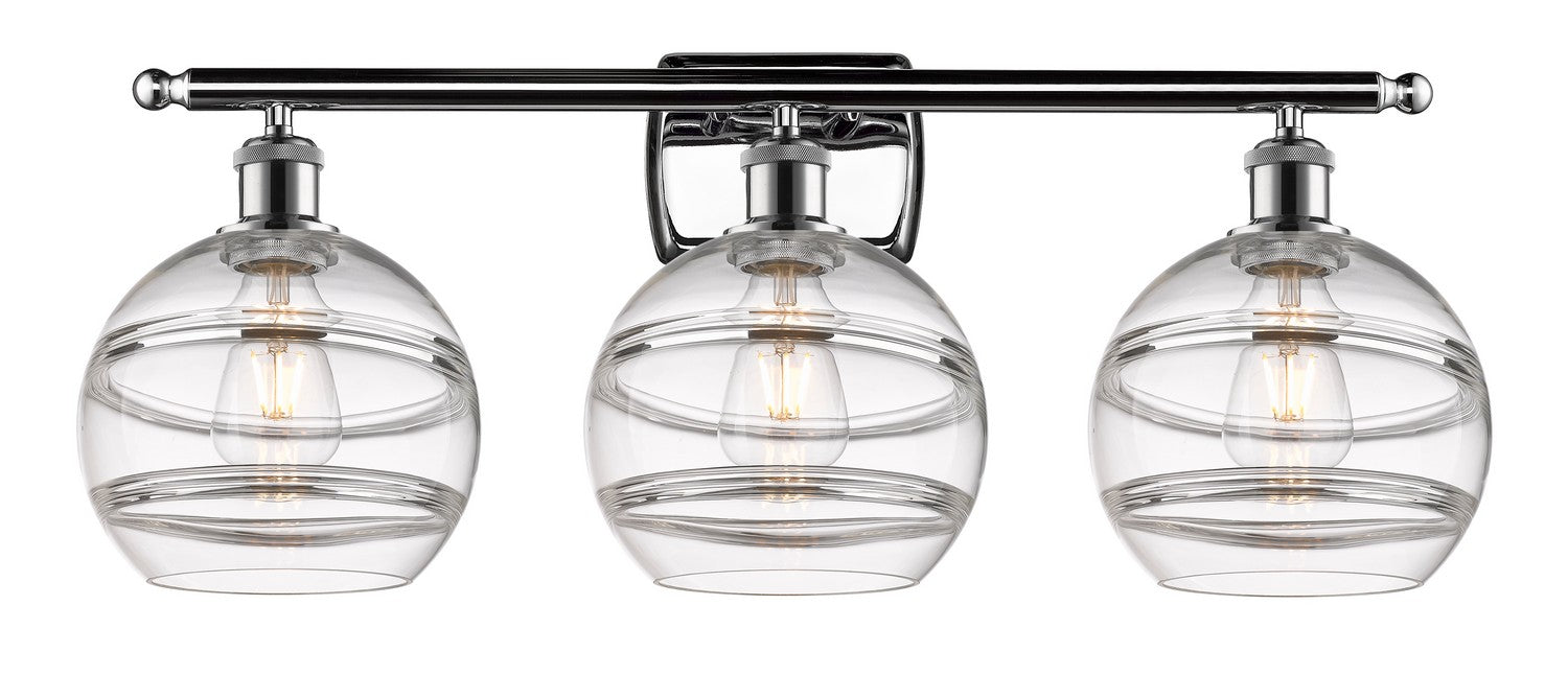Innovations 516-3W-PC-G556-8CL Three Light Bath Vanity, Polished Chrome