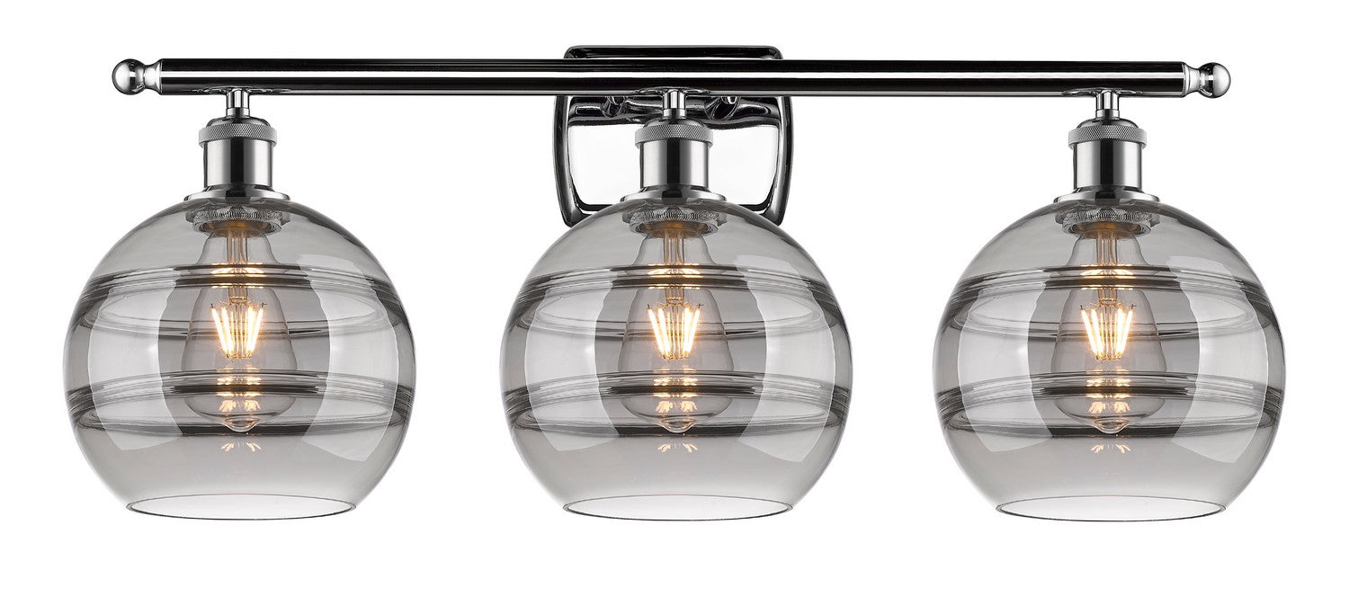 Innovations 516-3W-PC-G556-8SM Three Light Bath Vanity, Polished Chrome