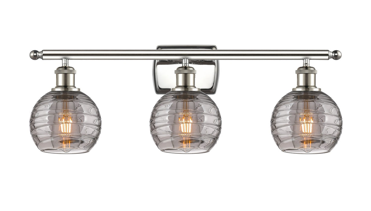 Innovations 516-3W-PN-G1213-6SM Three Light Bath Vanity, Polished Nickel