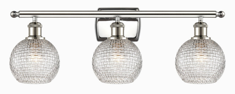 Innovations 516-3W-PN-G122C-6CL Three Light Bath Vanity, Polished Nickel