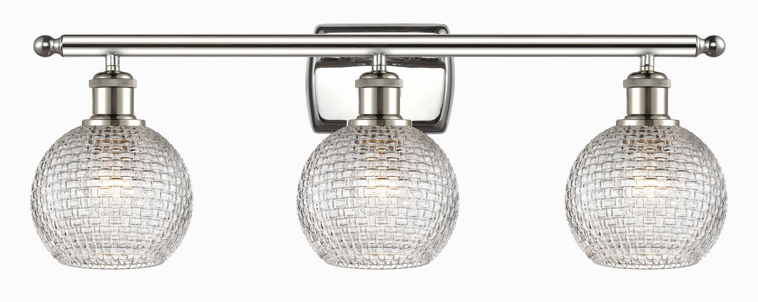 Innovations 516-3W-PN-G122C-6CL Three Light Bath Vanity, Polished Nickel