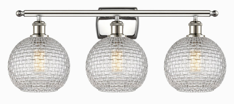 Innovations 516-3W-PN-G122C-8CL Three Light Bath Vanity, Polished Nickel